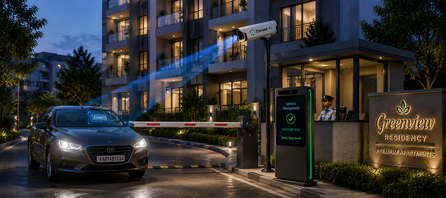 A standalone apartment building entrance